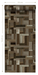 Origin tapet träskräp plankor motiv - mörkbrunt - Hemmavid.se