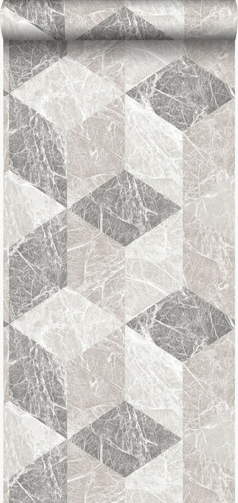Origin tapet 3D marmor motiv - beige och grått - Hemmavid.se