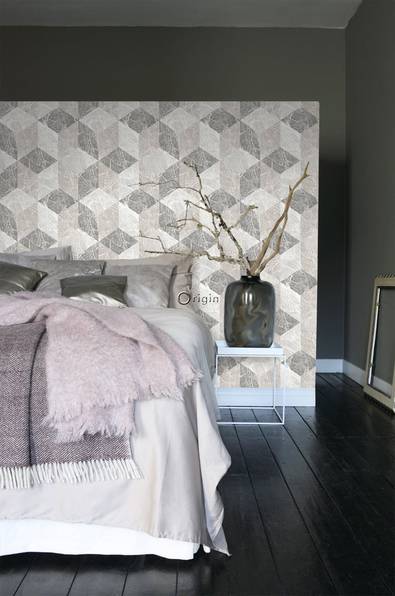 Origin tapet 3D marmor motiv - beige och grått - Hemmavid.se