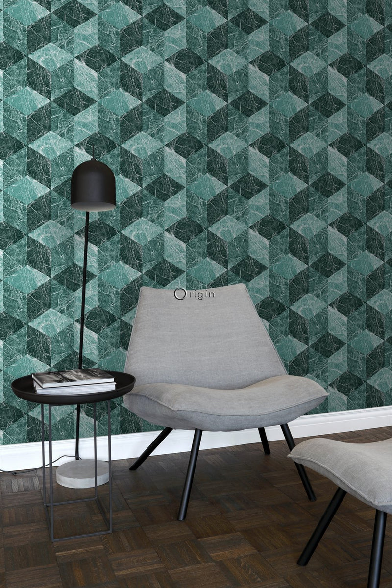 Origin tapet 3D marmor motiv - smaragdgrönt - Hemmavid.se