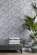 Origin tapet fyrkantig bitar av träskräp - grått - Hemmavid.se