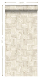 Origin tapet fyrkantig bitar av träskräp - beige - Hemmavid.se