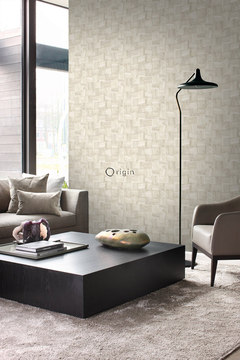 Origin tapet fyrkantig bitar av träskräp - beige - Hemmavid.se