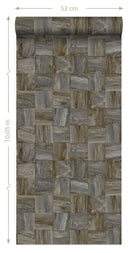 Origin tapet fyrkantig bitar av träskräp - brunt - Hemmavid.se