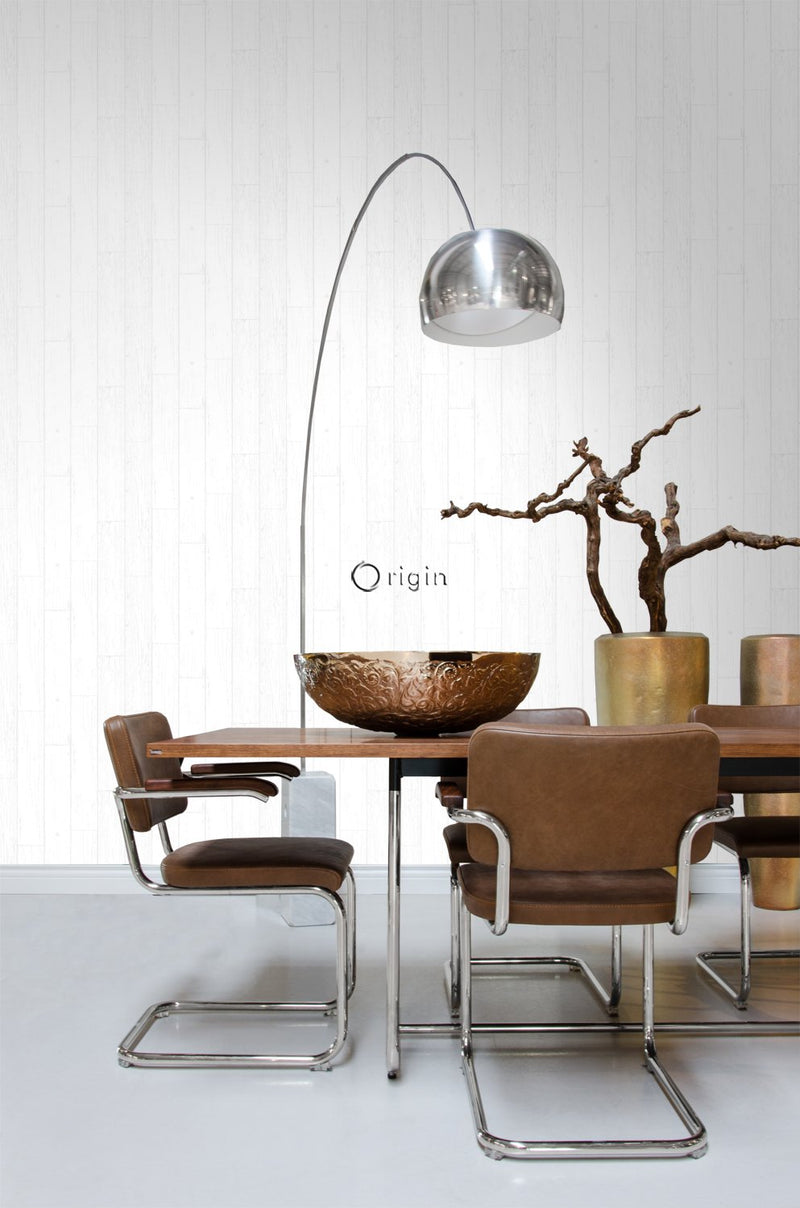 Origin tapet slitna träplankor - vitt och silver - Hemmavid.se