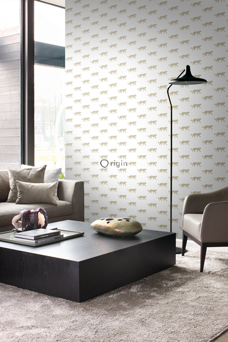 Origin tapet pantrar - vitt och guld - Hemmavid.se