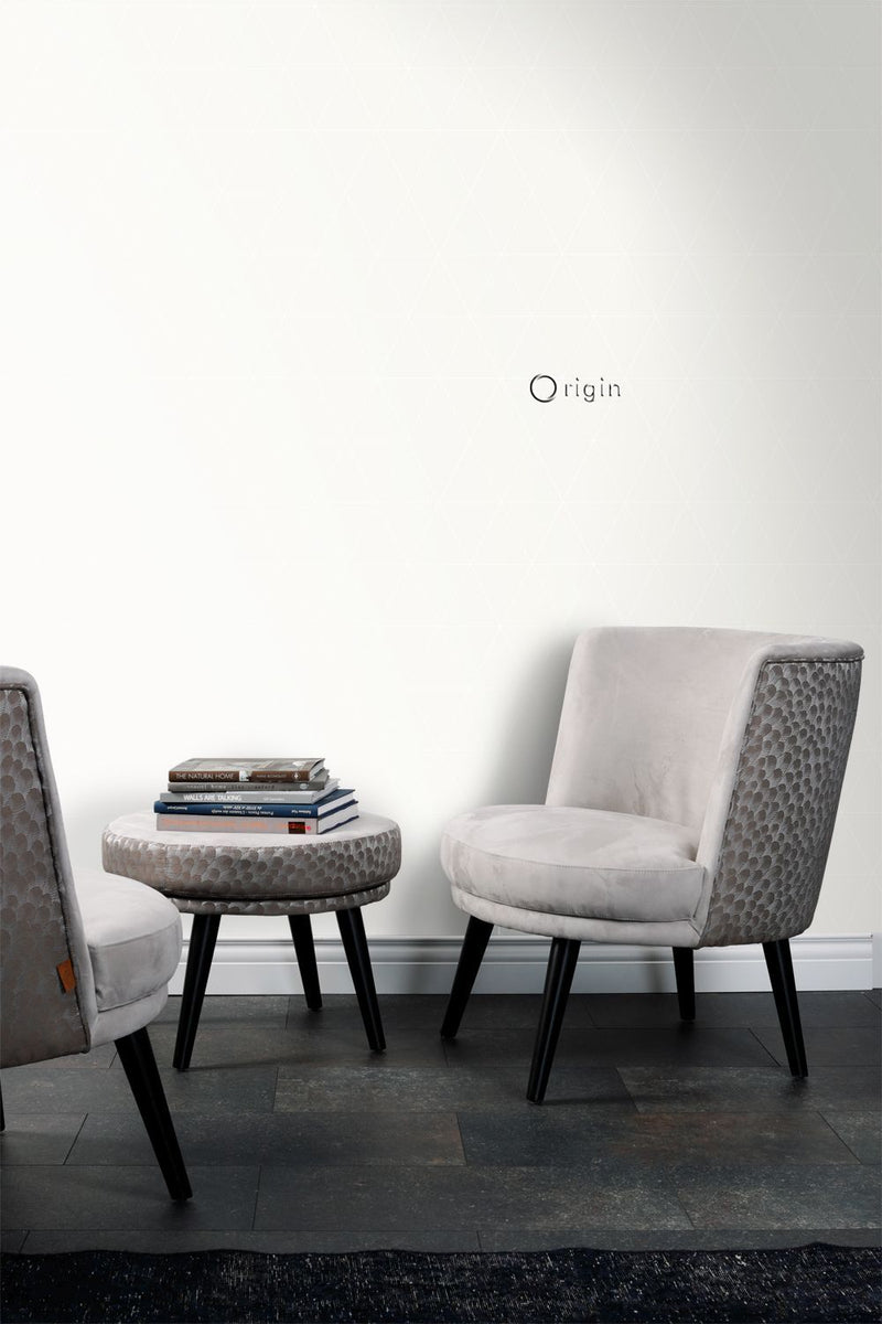 Origin tapet grafiska trianglar - glänsande vitt - Hemmavid.se
