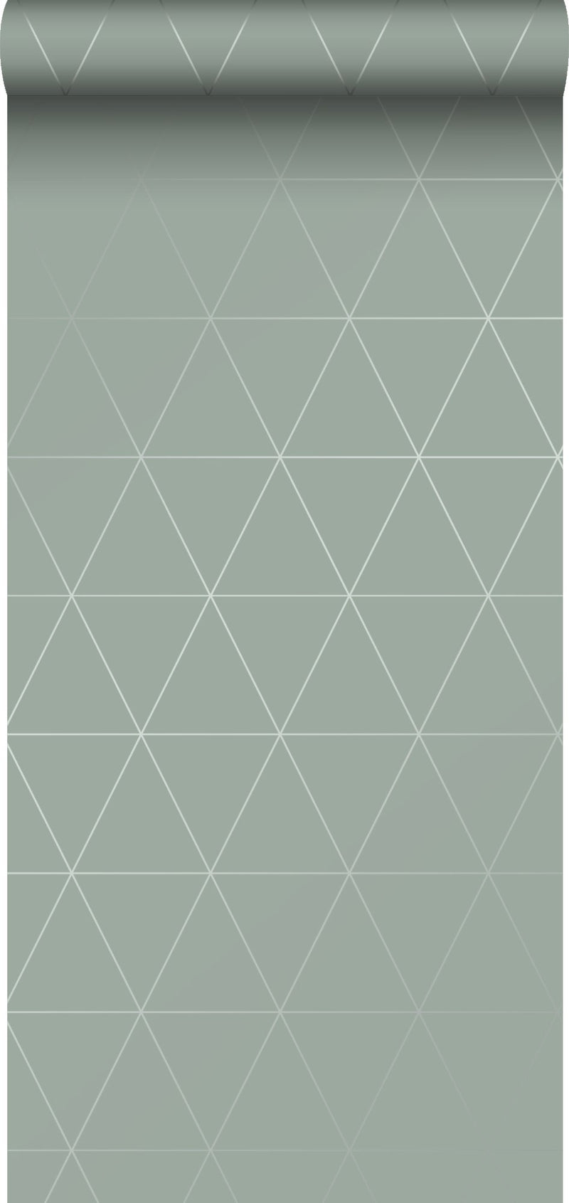 Origin tapet grafiska trianglar - grågrönt - Hemmavid.se
