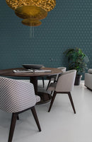 Origin tapet grafiska trianglar - blått - Hemmavid.se