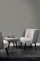 Origin tapet grafiska trianglar - varmt grått - Hemmavid.se