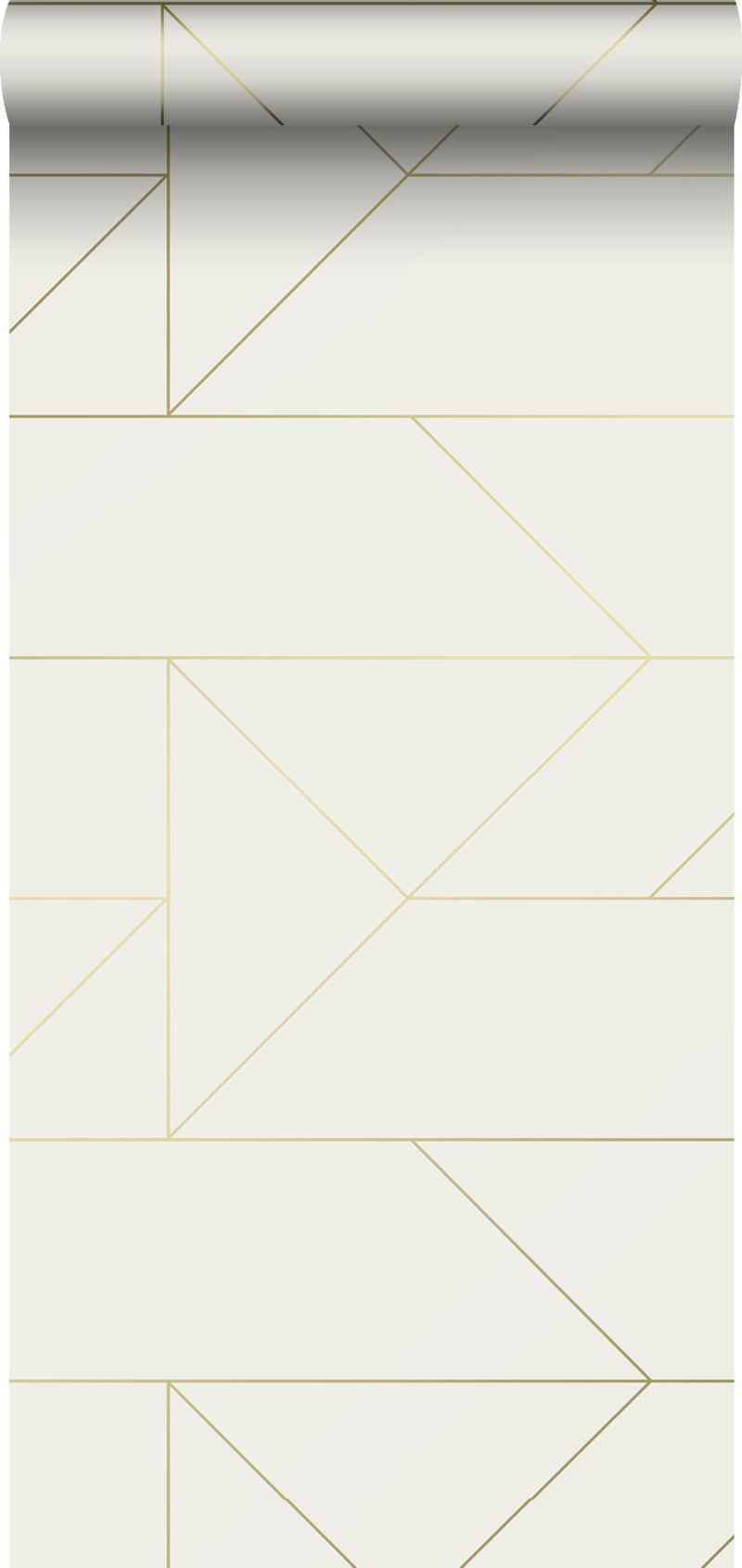 Origin tapet grafiska linjer -  beige och guld - Hemmavid.se