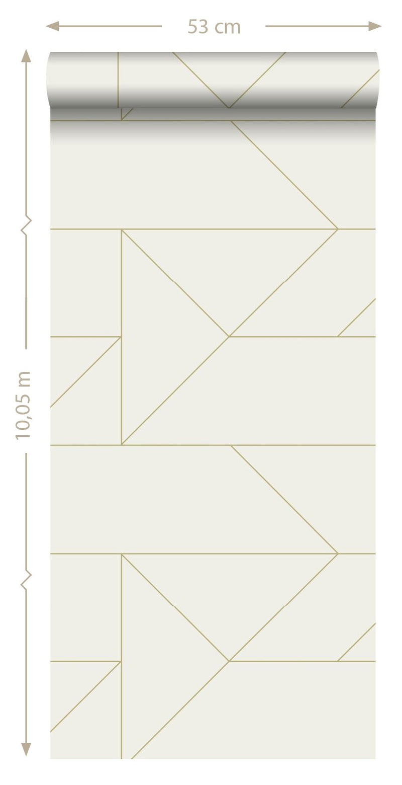 Origin tapet grafiska linjer -  beige och guld - Hemmavid.se