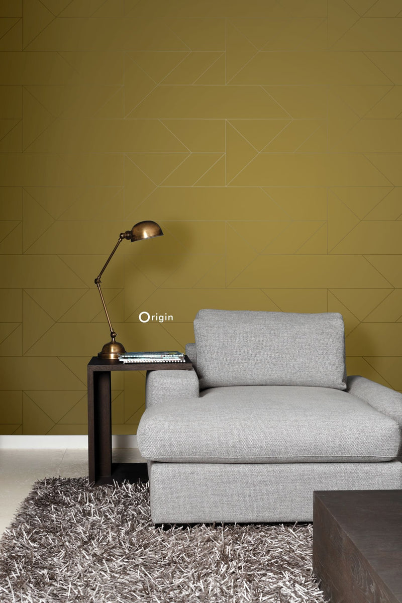 Origin tapet grafiska linjer -  ockra - Hemmavid.se