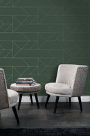 Origin tapet grafiska linjer -  grönt - Hemmavid.se