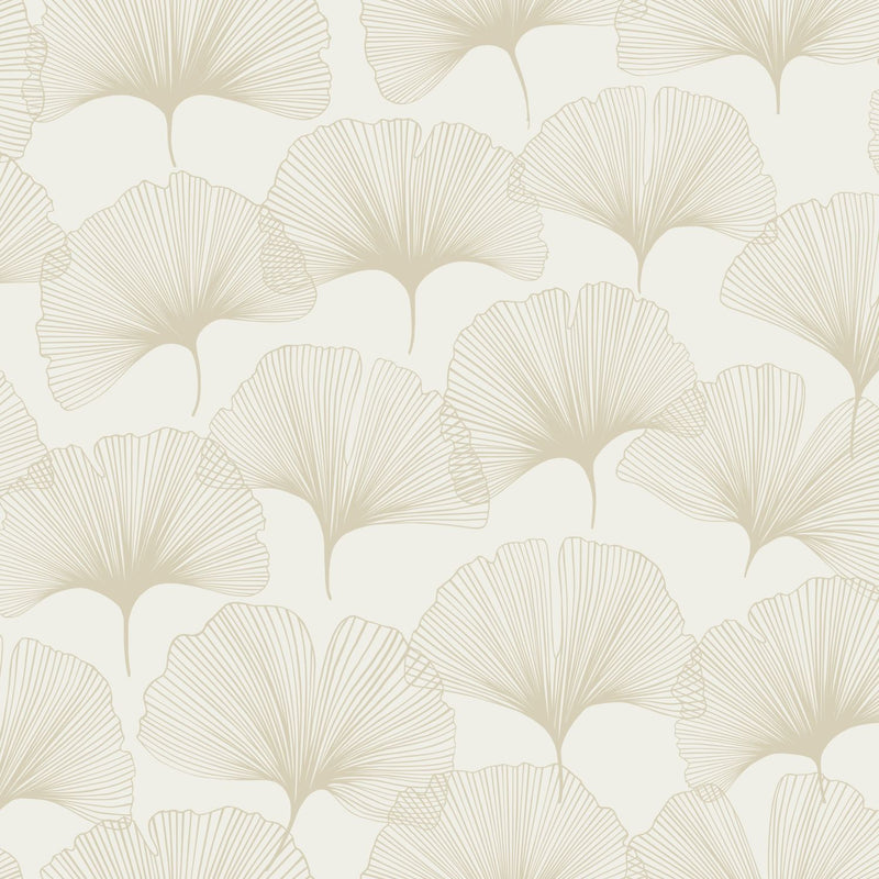 Origin tapet gingkoblad -  beige och guld - Hemmavid.se
