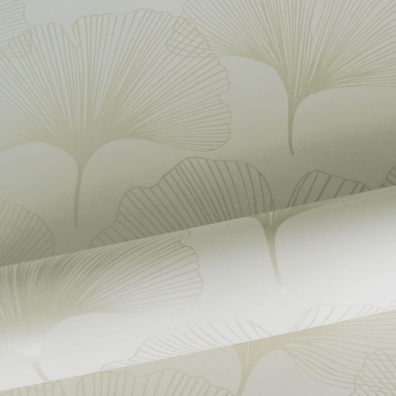 Origin tapet gingkoblad -  beige och guld - Hemmavid.se