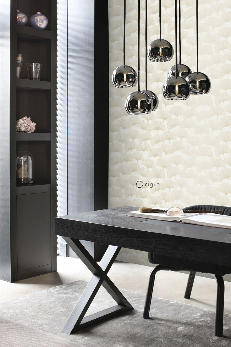 Origin tapet gingkoblad -  beige och guld - Hemmavid.se