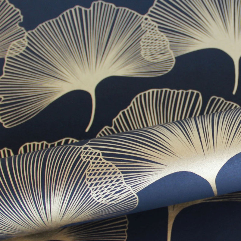 Origin tapet gingkoblad -  svart och guld - Hemmavid.se