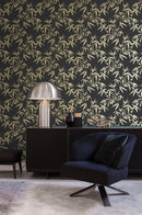 Origin tapet bambublad -  svart och guld - Hemmavid.se