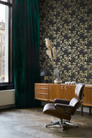 Origin tapet bambublad -  svart och guld - Hemmavid.se