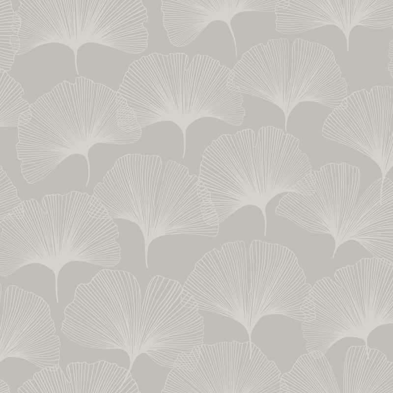 Origin tapet gingkoblad -  glänsande varmt grått - Hemmavid.se