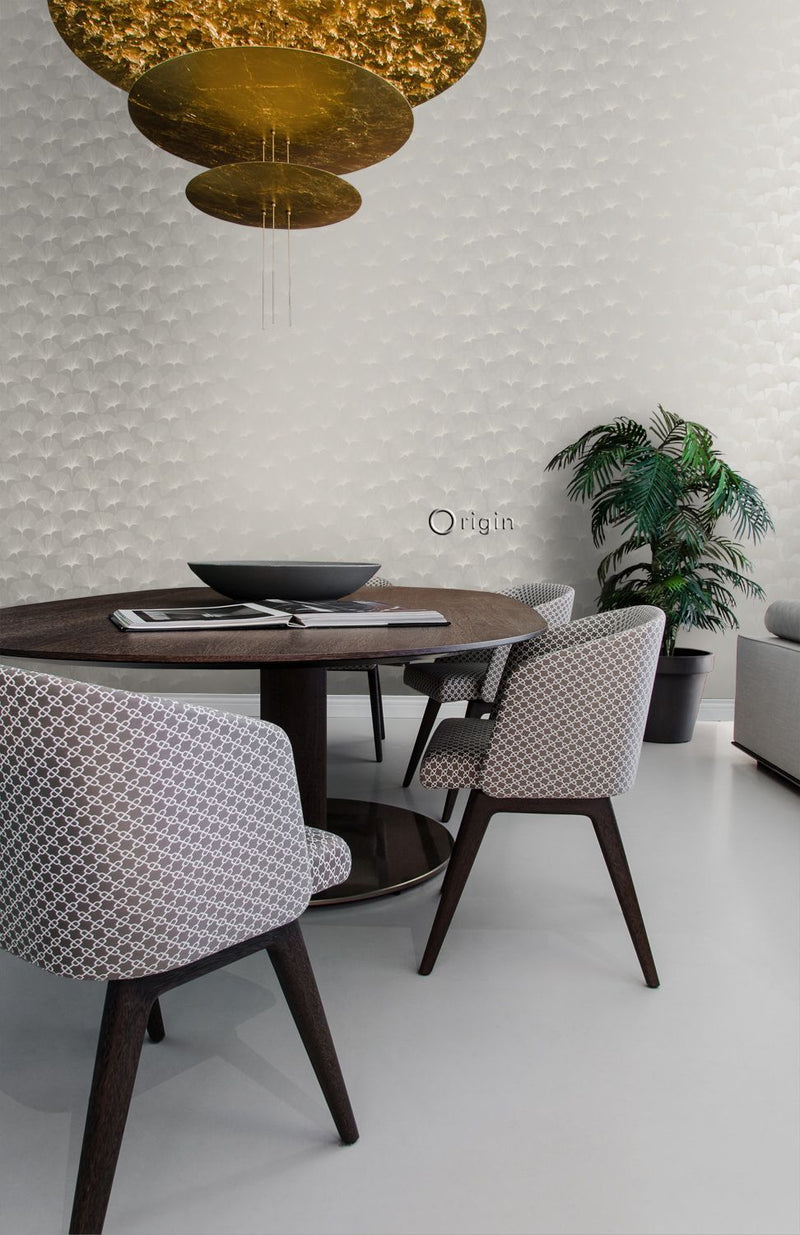 Origin tapet gingkoblad -  glänsande varmt grått - Hemmavid.se
