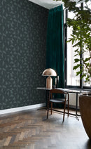 Origin tapet motiv med vävd struktur - gråblått - Hemmavid.se