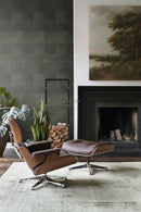 Origin tapet XXL kakelmotiv med läder look - grönt - Hemmavid.se