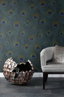 Origin fototapet påfågelfjädrar - havsgrönt - Hemmavid.se