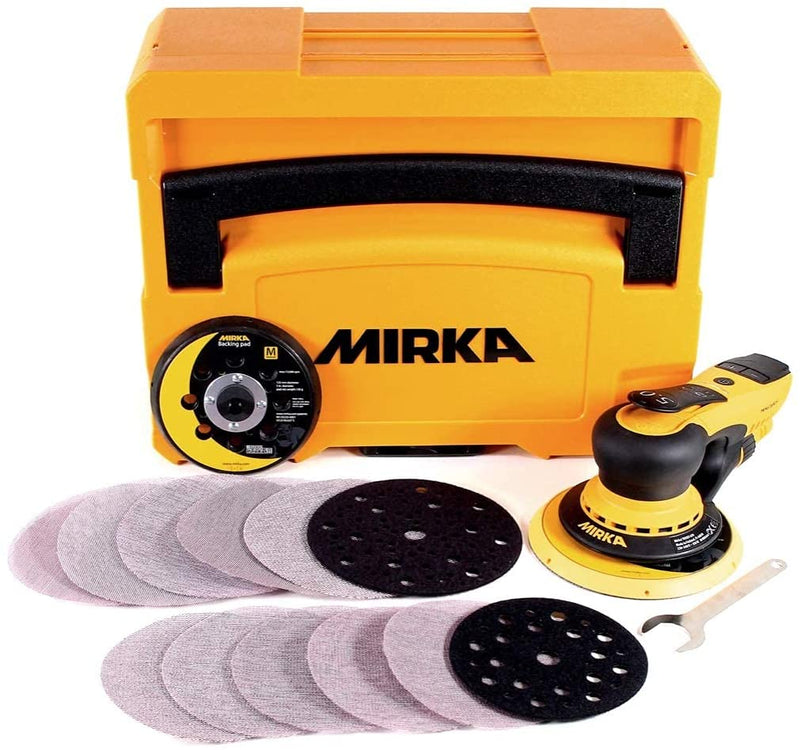 MIRKA DEROS 5650 CV ORBIT.5,0 i PLASTBOX - 125/150mm Slipmaskin